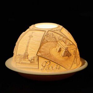 Bernardaud Limoges "Places of Paris" Lithophanie Candle Holder